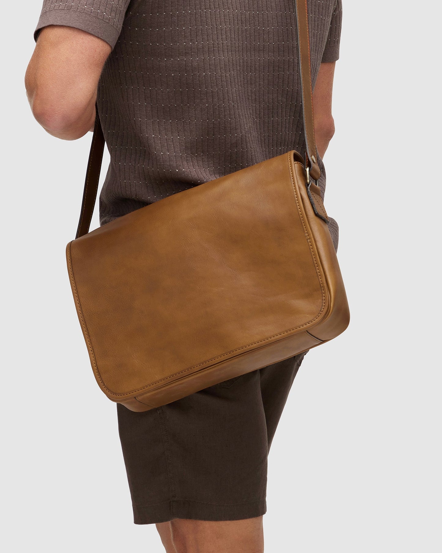 Julius Matt Tan - Leather Messenger Bag