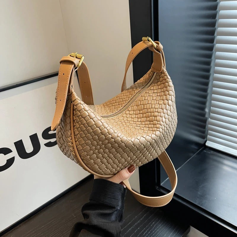 Woven Half Moon Bag