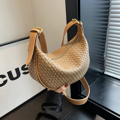 Woven Half Moon Bag