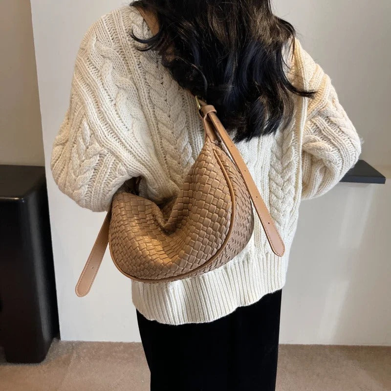 Woven Half Moon Bag