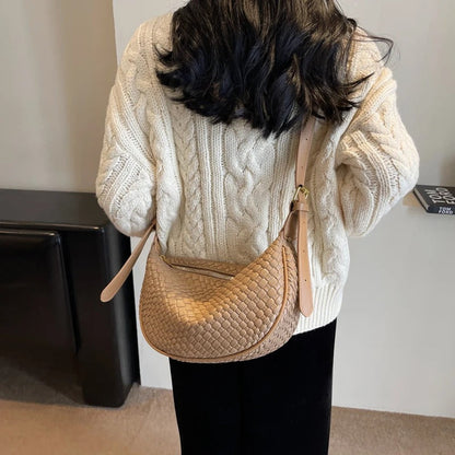 Woven Half Moon Bag