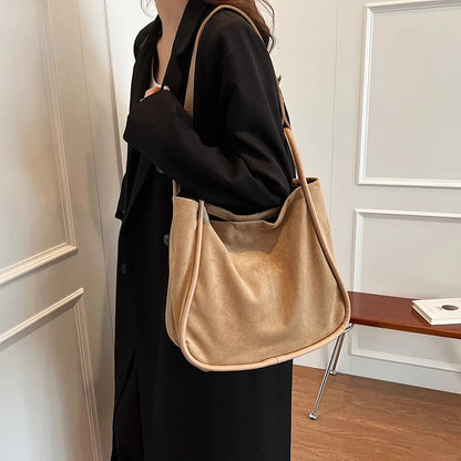 Suede Large Handle Tote