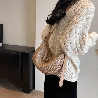 Woven Half Moon Bag