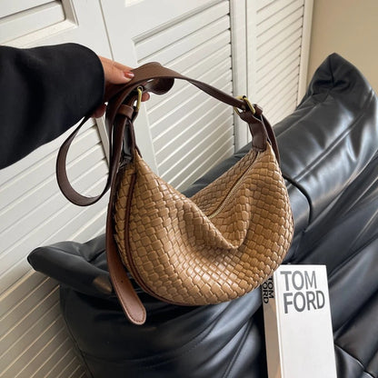 Woven Half Moon Bag