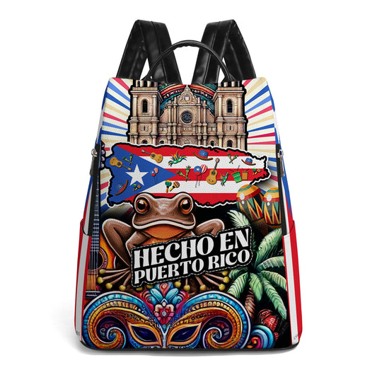 Hecho En Puerto Rico - Personalized Custom Leather BackPack - LA006_BP