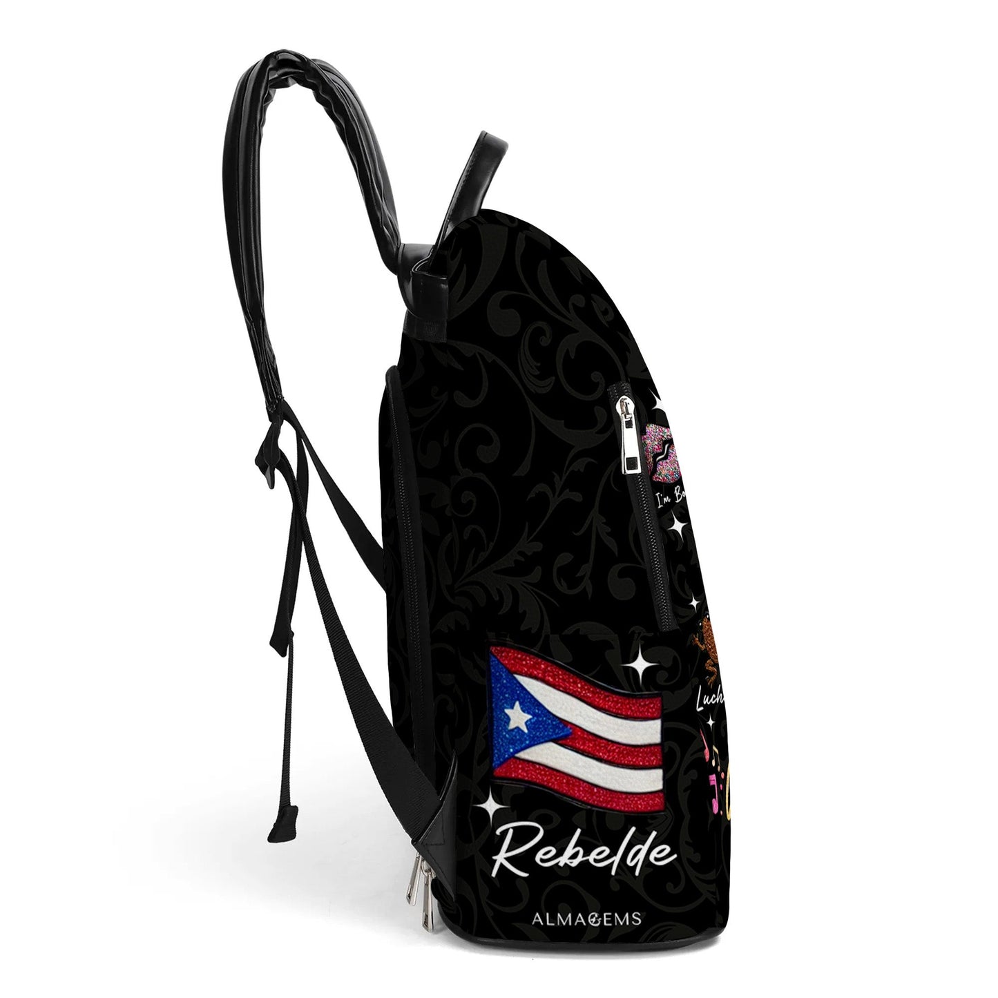 I'm Boricua. Pero No Te Pases - Personalized Custom Leather BackPack - LA011_BP