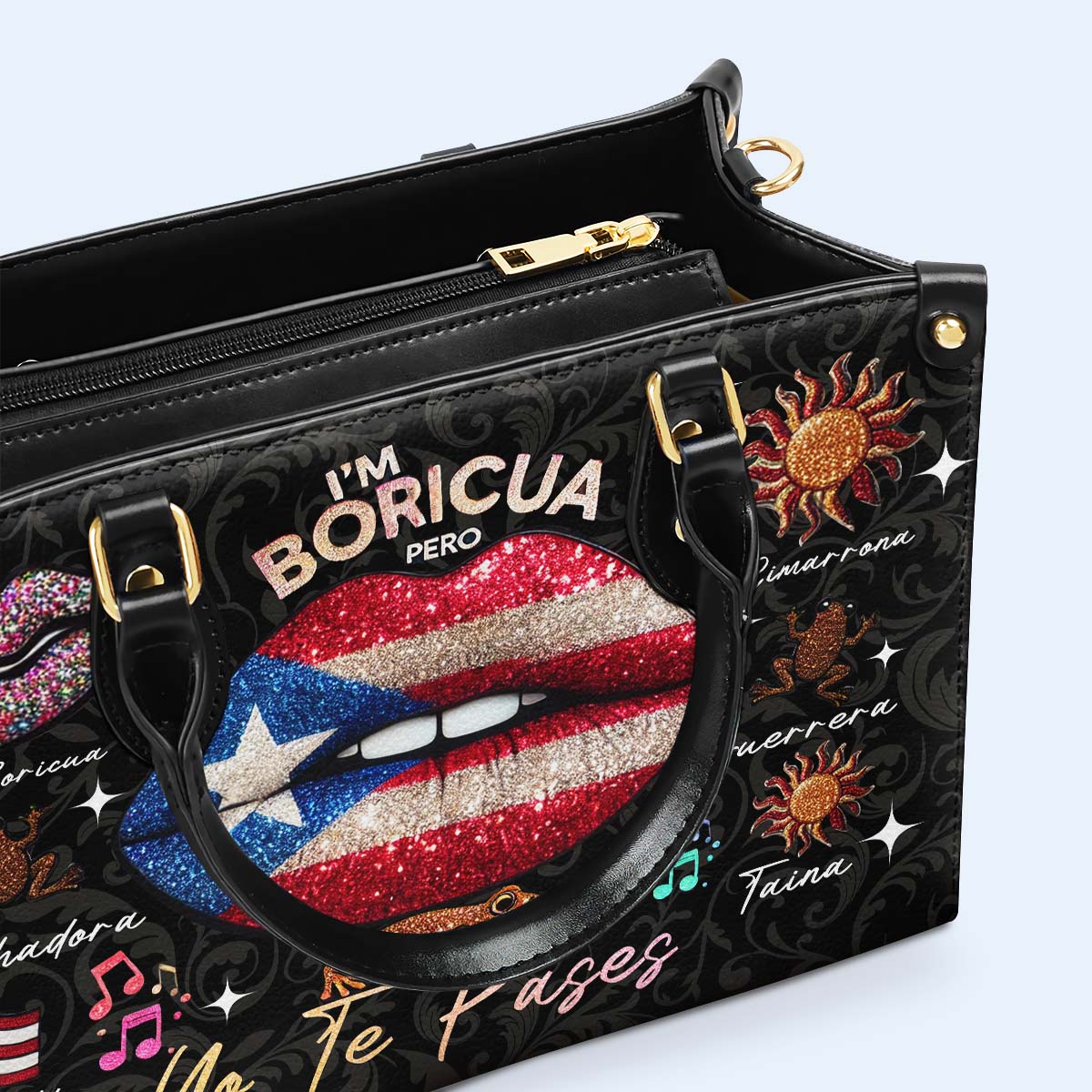 I'm Boricua Pero No Te Pases - Personalized Custom Leather Handbag - LA011_HB