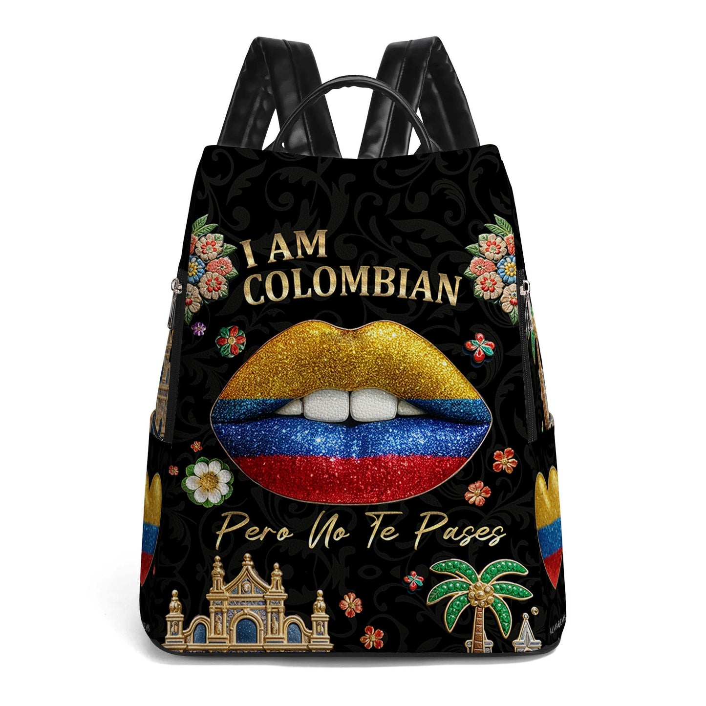 I'm Colombian. Pero No Te Pases - Personalized Custom Leather BackPack - LA012_BP