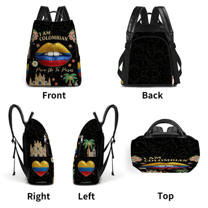 I'm Colombian. Pero No Te Pases - Personalized Custom Leather BackPack - LA012_BP