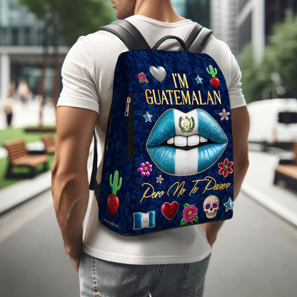 I'm Guatemalan. Pero No Te Pases - Personalized Custom Leather BackPack - LA013_BP