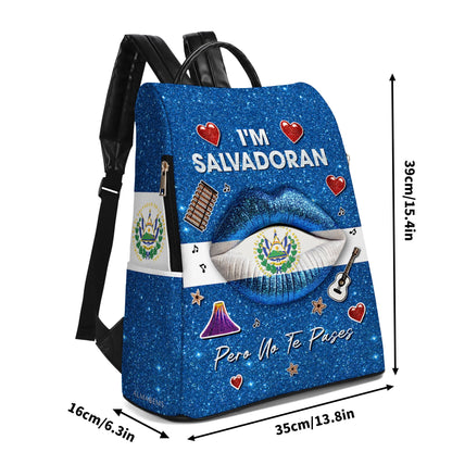 I'm Salvadoran Pero No Te Pases - Personalized Custom Leather BackPack - LA014_BP