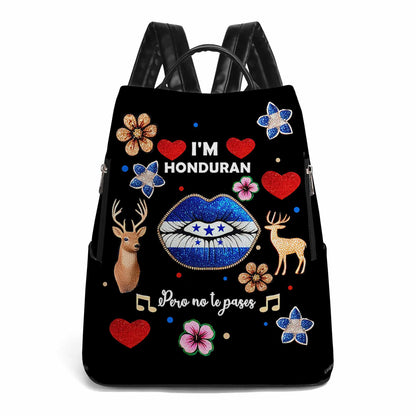 I'm Honduran Pero No Te Pases - Personalized Custom Leather BackPack - LA016_BP