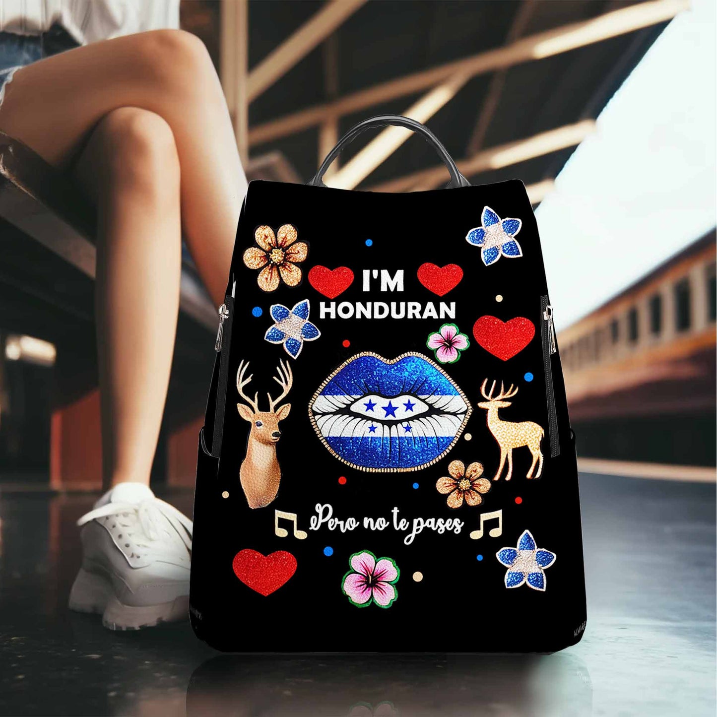 I'm Honduran Pero No Te Pases - Personalized Custom Leather BackPack - LA016_BP