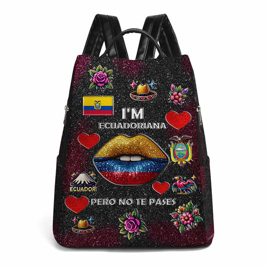 I'm Ecuadoriana Pero No Te Pases - Personalized Custom Leather BackPack - LA017_BP