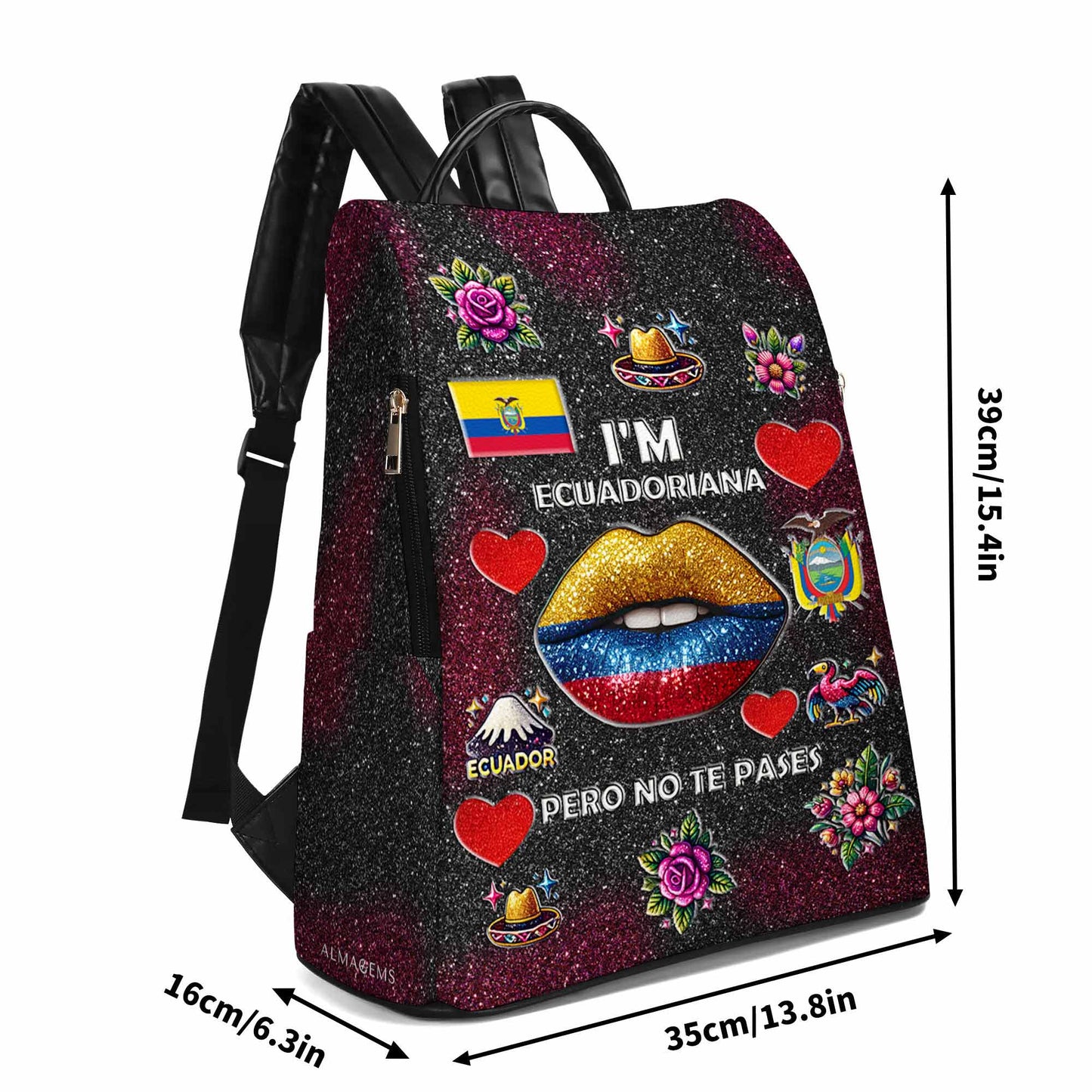 I'm Ecuadoriana Pero No Te Pases - Personalized Custom Leather BackPack - LA017_BP