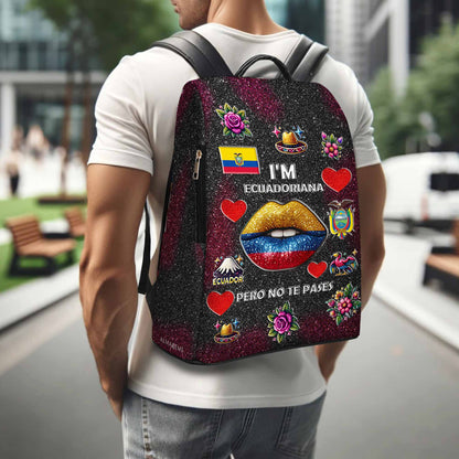 I'm Ecuadoriana Pero No Te Pases - Personalized Custom Leather BackPack - LA017_BP