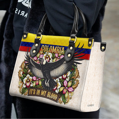 COLOMBIA IT'S IN MY BLOOD - Personalized Custom Leather Handbag - LA018_HB