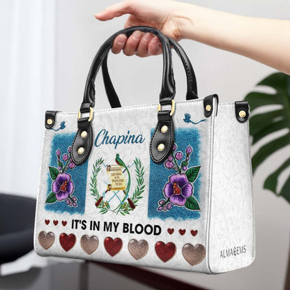 CHAPINA. IT'S IN MY BLOOD - Personalized Custom Leather Handbag - LA019_HB