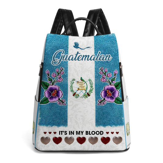 Guatemalan. It's In My Blood - Personalized Custom Leather BackPack - LA019_BP