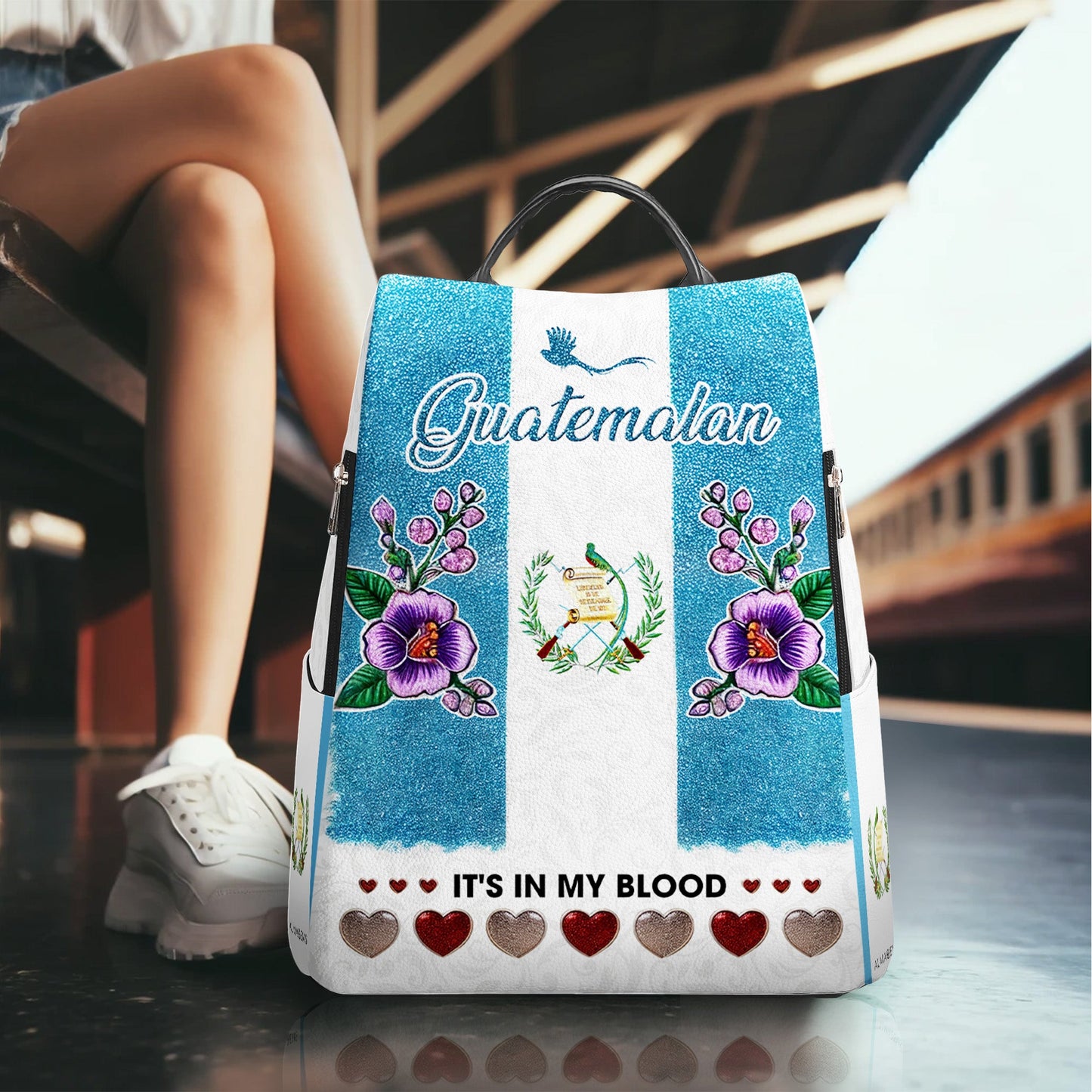 Guatemalan. It's In My Blood - Personalized Custom Leather BackPack - LA019_BP