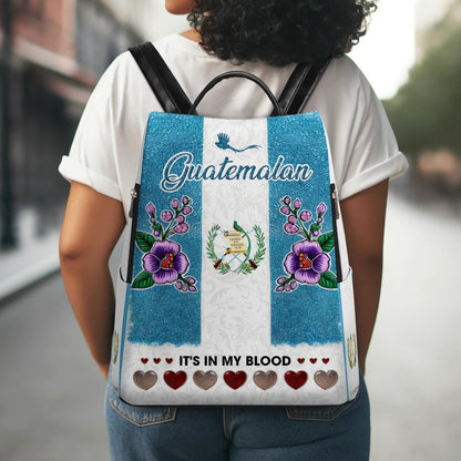 Guatemalan. It's In My Blood - Personalized Custom Leather BackPack - LA019_BP