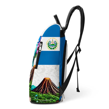 El Salvador, It's in My Blood - Personalized Custom Leather BackPack - LA020_BP