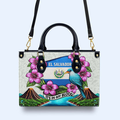 El Salvador, It's in My Blood - Personalized Custom Leather Handbag - LA020_HB