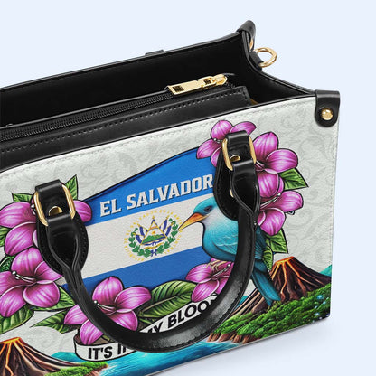 El Salvador, It's in My Blood - Personalized Custom Leather Handbag - LA020_HB