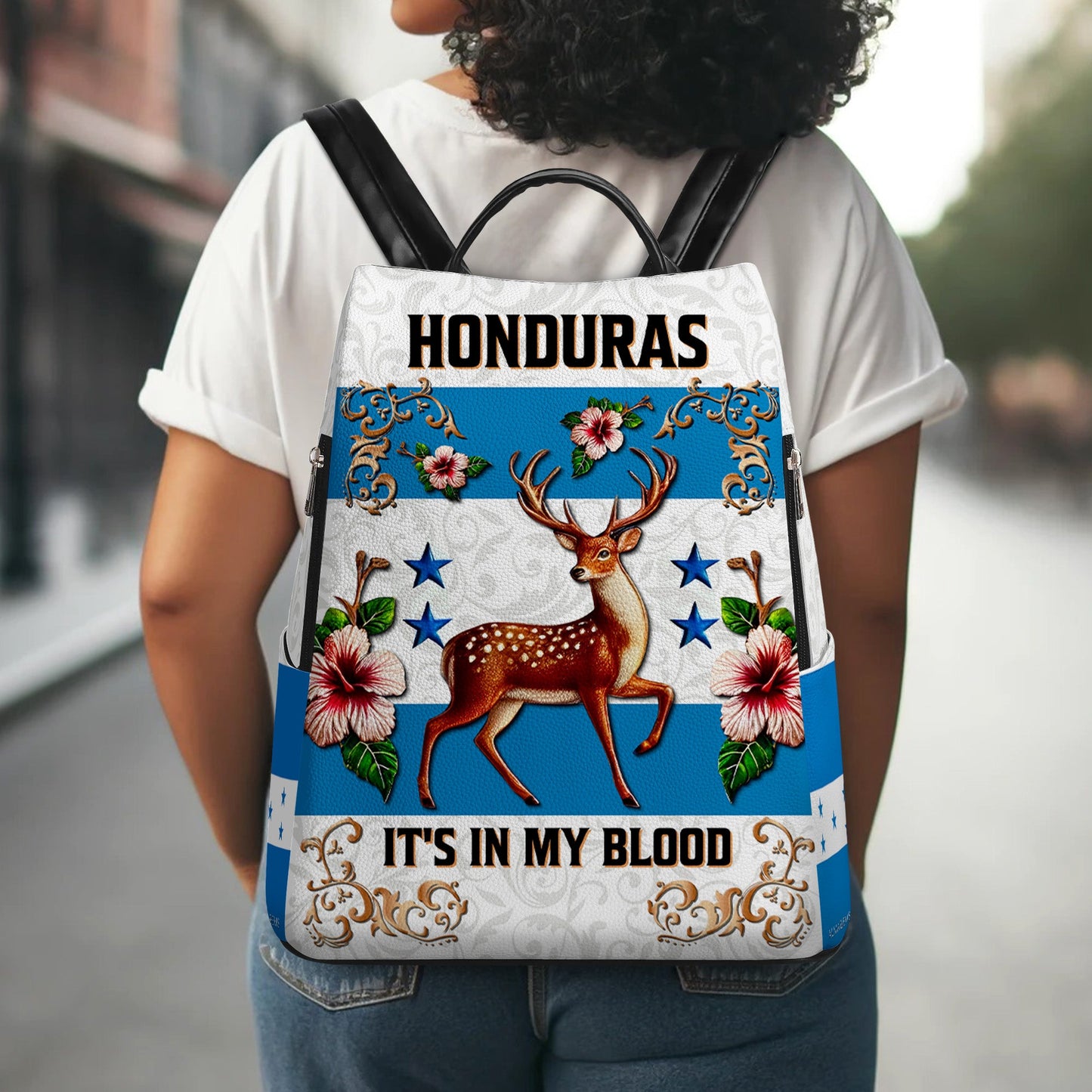 Honduras. It's in my blood - Personalized Custom Leather BackPack - LA022_BP