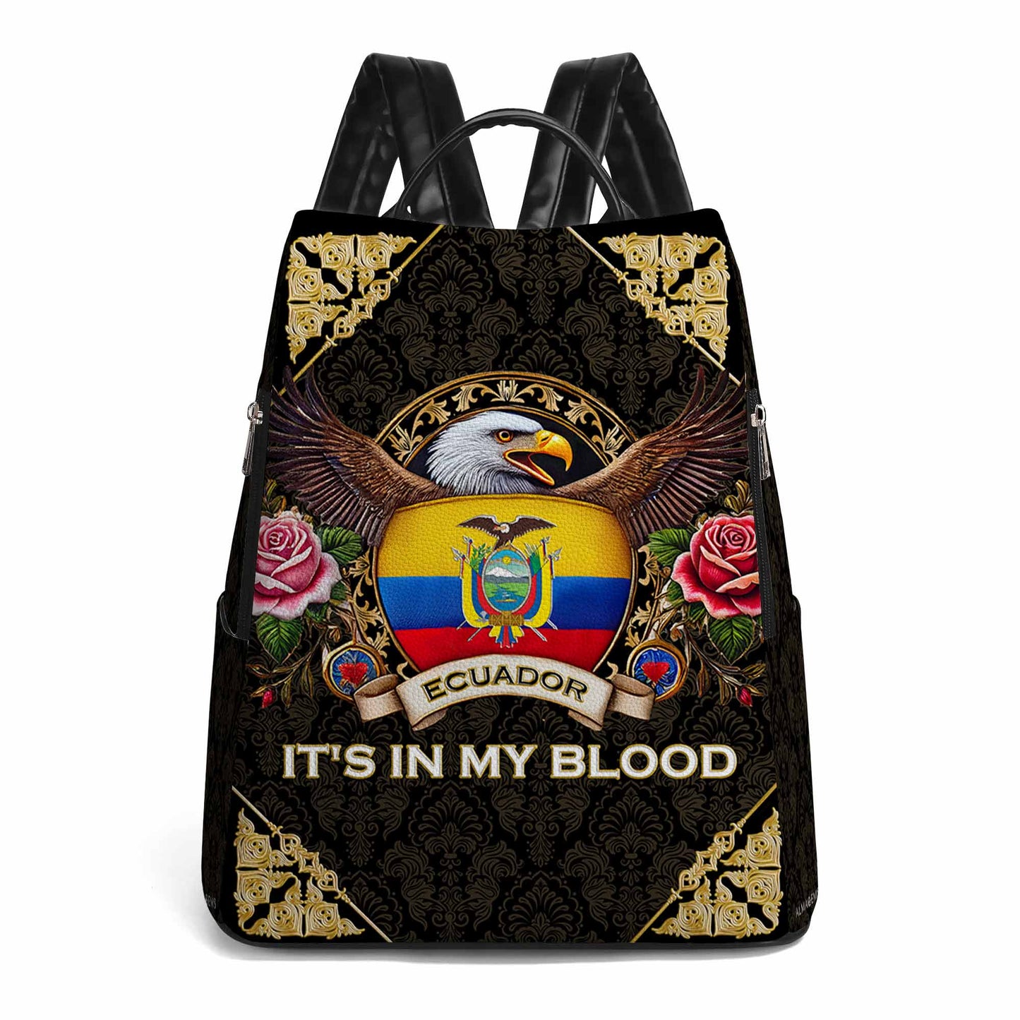 Ecuadorian It's In My Blood - Personalized Custom Leather BackPack - LA024_BP