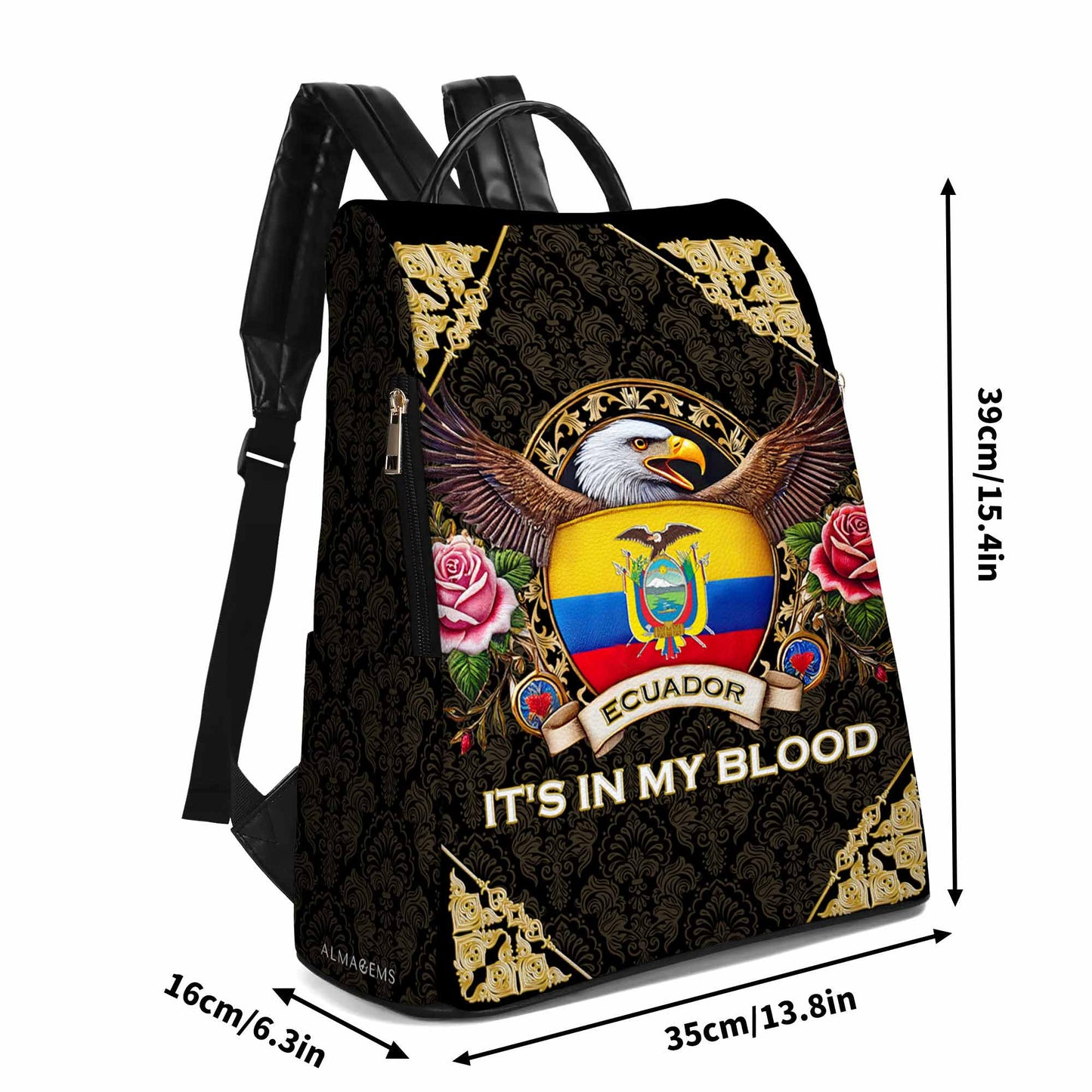 Ecuadorian It's In My Blood - Personalized Custom Leather BackPack - LA024_BP