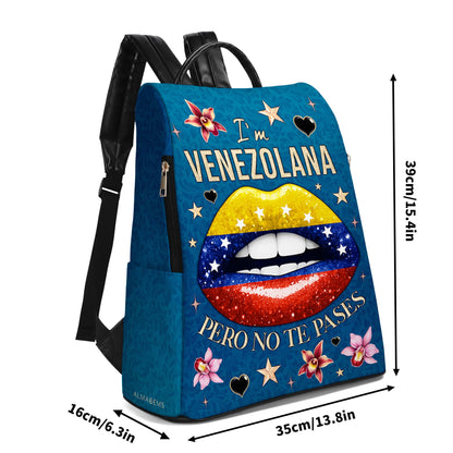 I'm Venezolana Pero No Te Pases - Personalized Custom Leather BackPack - LA032_BP