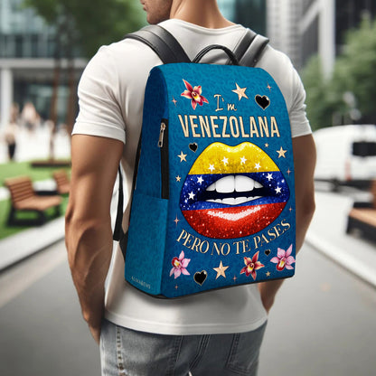 I'm Venezolana Pero No Te Pases - Personalized Custom Leather BackPack - LA032_BP