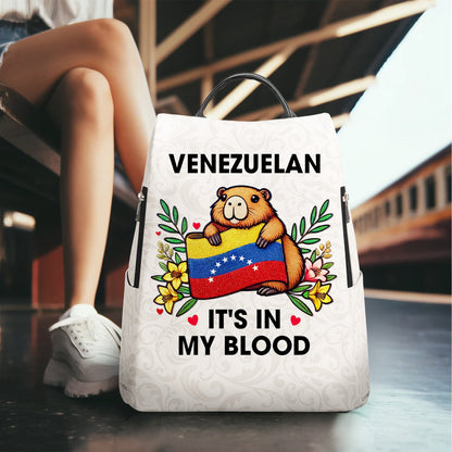 Venezuela It's In My Blood - Personalized Custom Leather BackPack - LA033_BP