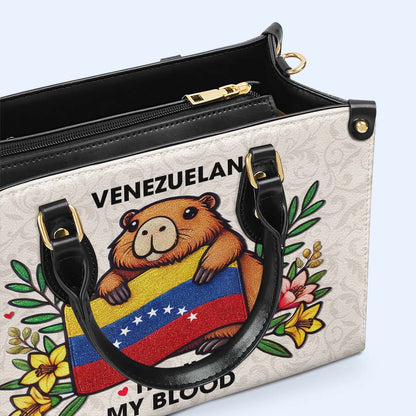 VENEZUELAN IT'S IN MY BLOOD - Personalized Custom Leather Handbag - LA033_HB