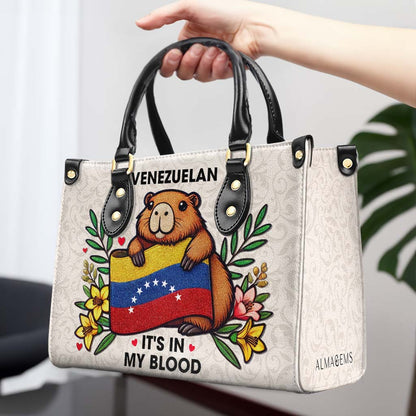 VENEZUELAN IT'S IN MY BLOOD - Personalized Custom Leather Handbag - LA033_HB