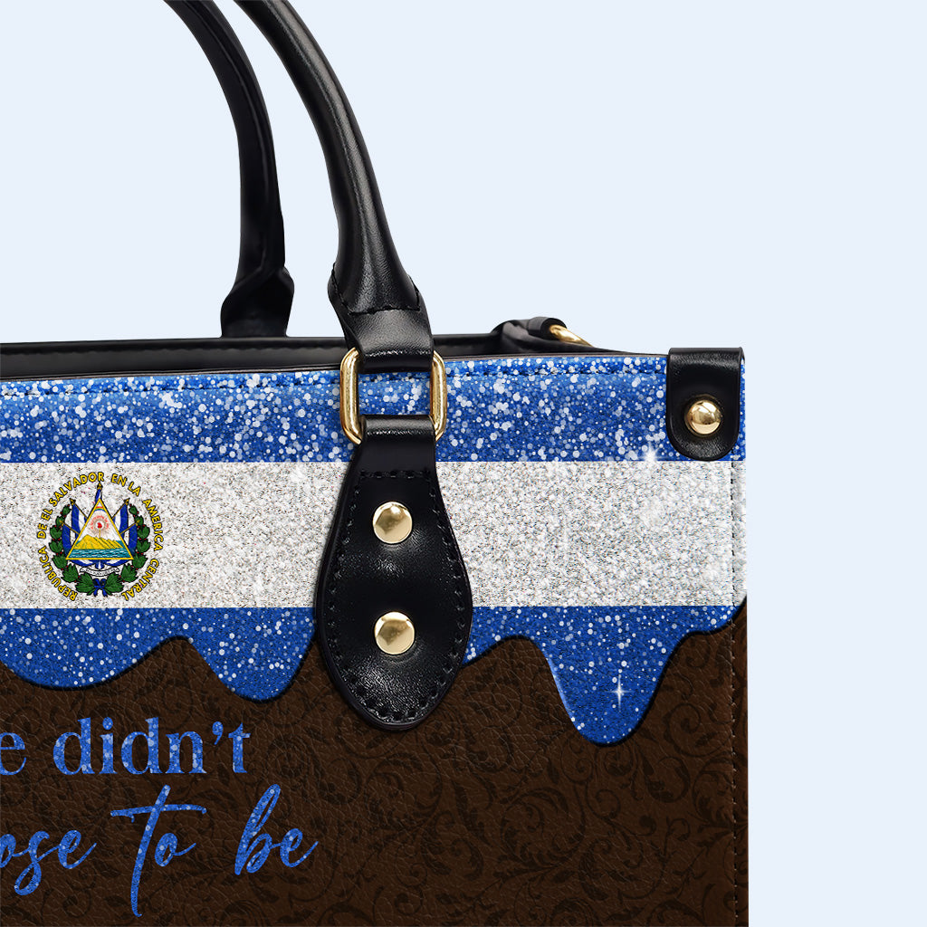 We didn't choose to be Salvadoran... We just got Lucky - Personalized Custom Leather Handbag - LA039_HB