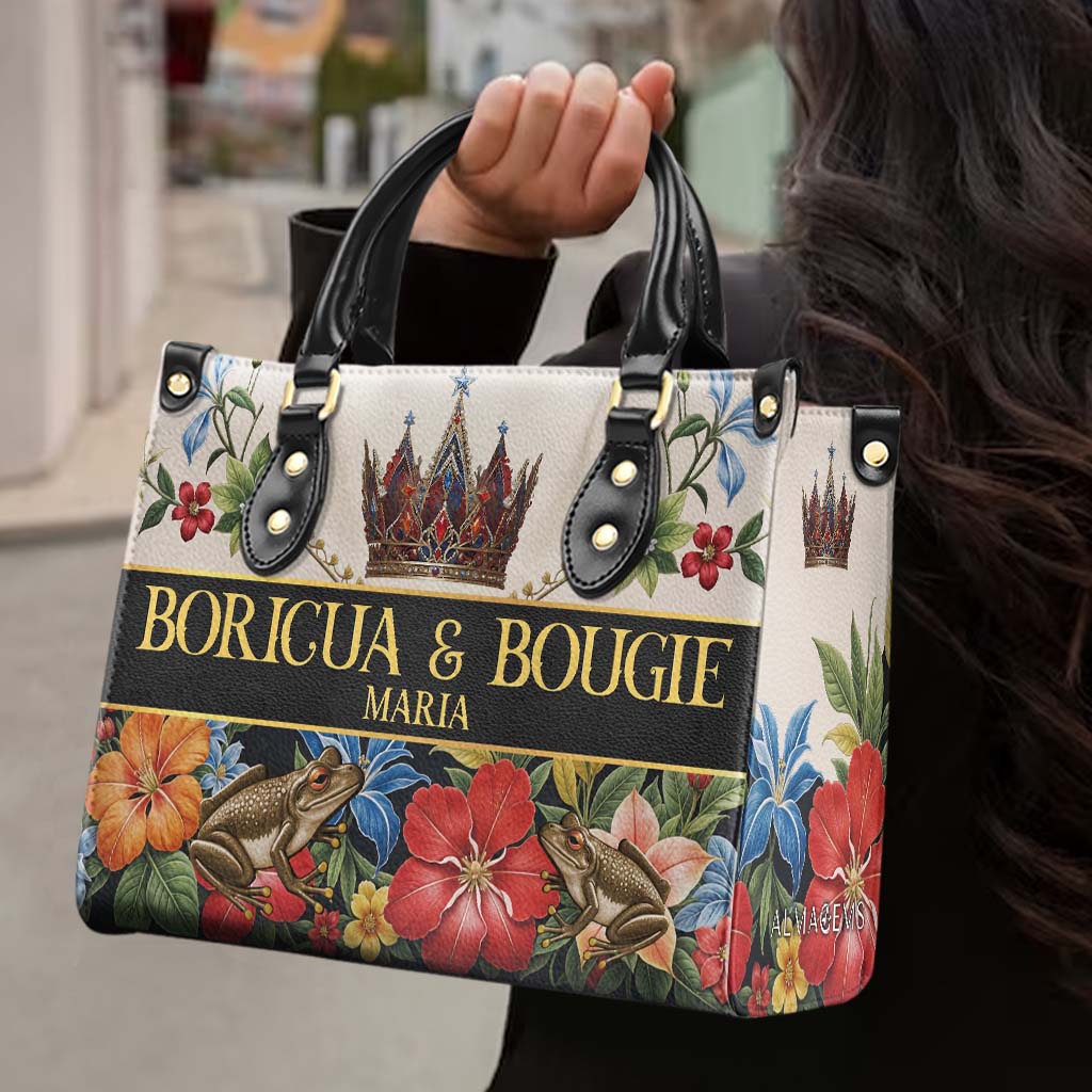 BORICUA & BOUGIE - Personalized Custom Leather Handbag - LA044_HB