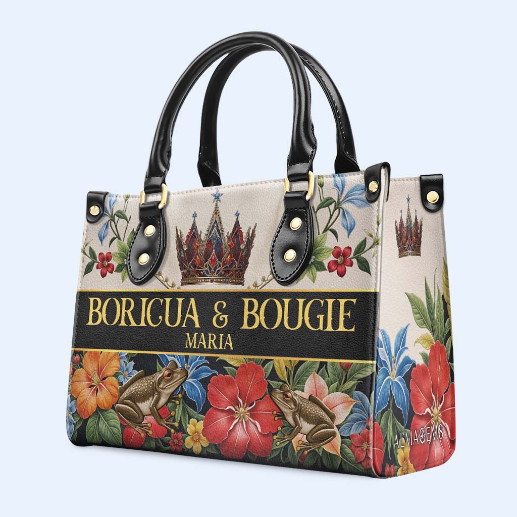 BORICUA & BOUGIE - Personalized Custom Leather Handbag - LA044_HB