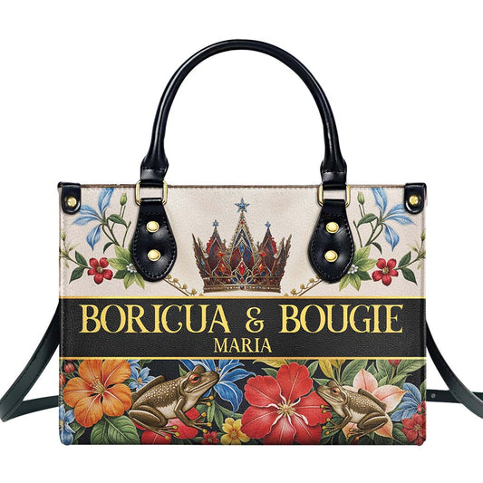 BORICUA & BOUGIE - Personalized Custom Leather Handbag - LA044_HB