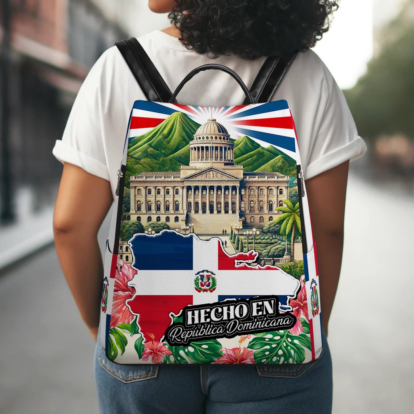 Hecho en República Dominicana - Personalized Custom Leather BackPack - LA051_BP