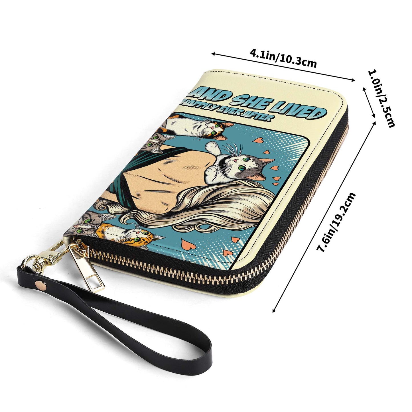 And She Lived Happily Ever After - Women Leather Wallet For Cat Lovers - LL04WL