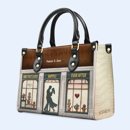 And They Lived Happily Ever After - Personalized Custom Leather Handbag For Lovers - LL08