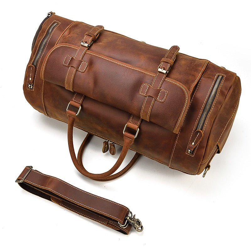 Elegant Leather Weekend Duffle Bag