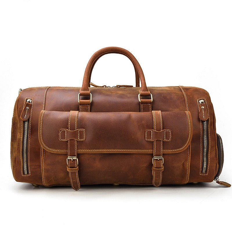 Elegant Leather Weekend Duffle Bag