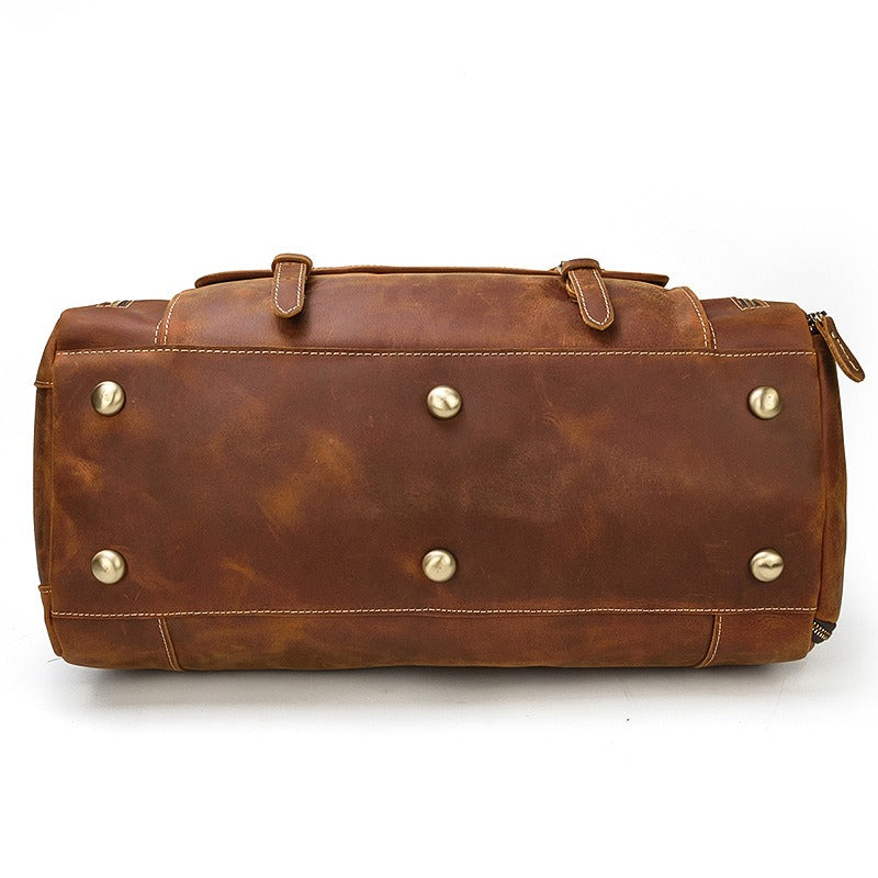 Elegant Leather Weekend Duffle Bag