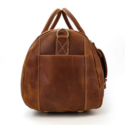 Elegant Leather Weekend Duffle Bag