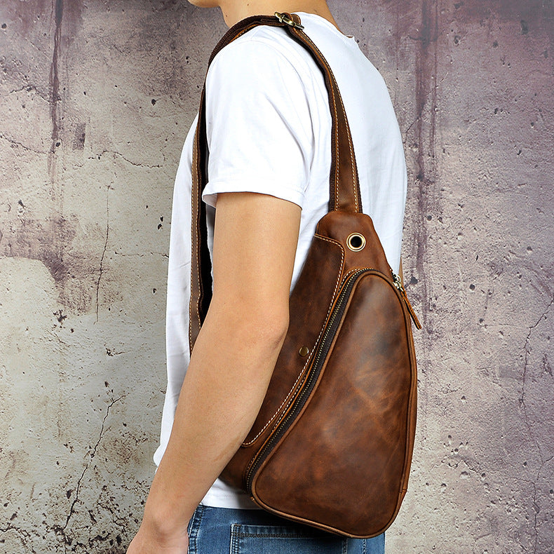 Vintage Leather Small Crossbody Sling Bag