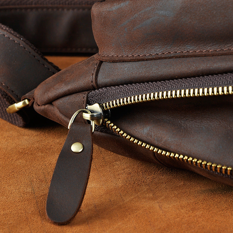 Vintage Leather Small Crossbody Sling Bag