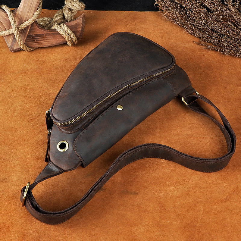 Vintage Leather Small Crossbody Sling Bag